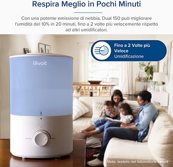 LEVOIT 3L Humidifiers for Bedroom Baby Room with Night Light, Cool Mist Humidifier for Home, Office & Plant, Auto-Off, Up to 25H for 27 ㎡, Quiet Operation with 360° Rotation Nozzle- 2 Filter Sponge