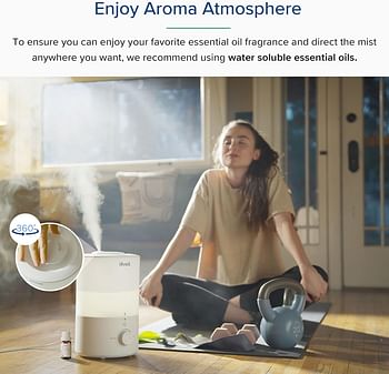 LEVOIT 3L Humidifiers for Bedroom Baby Room with Night Light, Cool Mist Humidifier for Home, Office & Plant, Auto-Off, Up to 25H for 27 ㎡, Quiet Operation with 360° Rotation Nozzle- 2 Filter Sponge