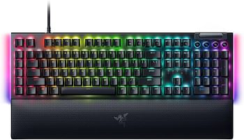 Razer BlackWidow V4 Mechanical Gaming Keyboard, Yellow Switches Linear & Silent, Chroma RGB, 6 Dedicated Macro Keys, Magnetic Wrist Rest, Doubleshot ABS Keycaps - Black