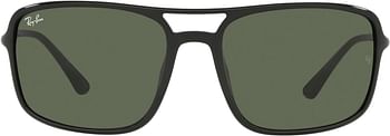 Ray-Ban Rb4375 Rectangular Sunglasses - Black, Dark Green