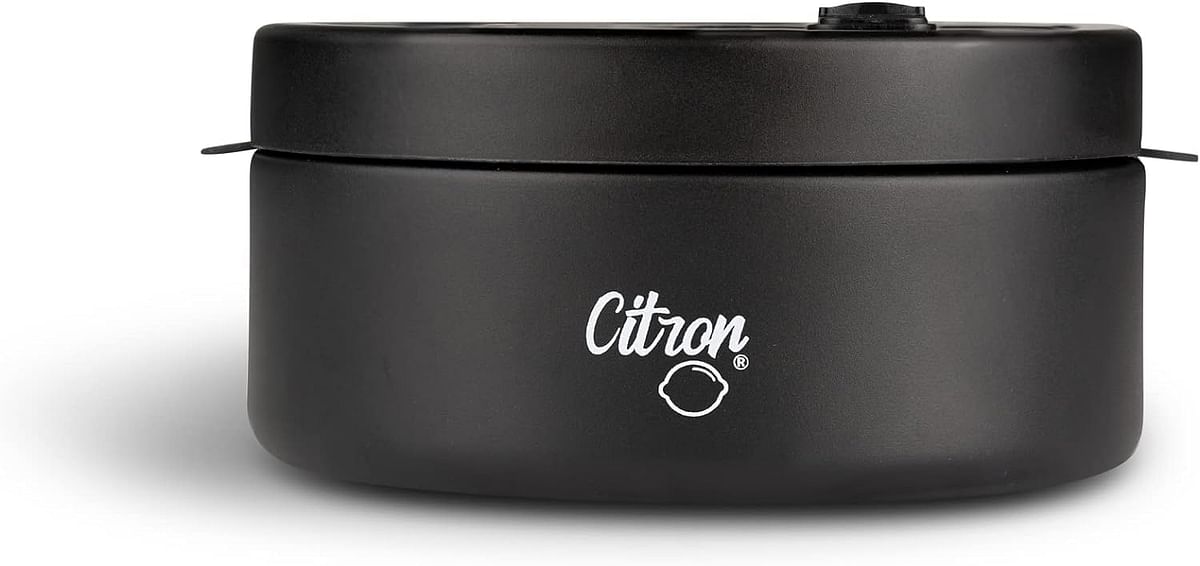 Citron- Vacuum Insulated Food Jar for Kids & Adults | BPA Free Food Thermos | Travel Hot Food Container- 400 ml Black