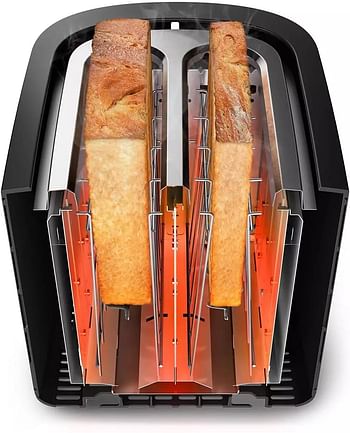 Philips 5000 Series Toaster 950W Auto Shut off Reheat Mode Bun Warming Rack HD265031 - Black / Copper