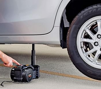 Powerbuilt 12 Volt Electric Jack And Tire Inflator Combo 2 In 1 Fix Flat Or Vehicle Lift With 1 Ton Capacity Emergency Roadside Use Car Battery Charge 620489