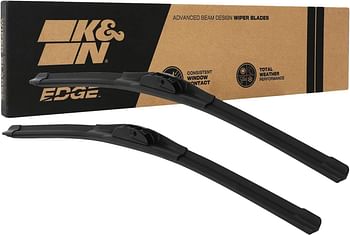 K&N Edge Wiper Blades: All Weather Performance, Superior Windshield Contact, Streak-Free Wipe Technology: 22 Inch Pack Of 2