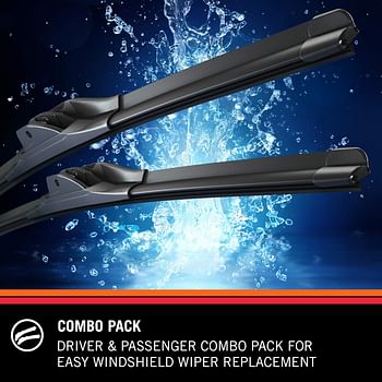 K&N Edge Wiper Blades: All Weather Performance, Superior Windshield Contact, Streak-Free Wipe Technology: 22 Inch Pack Of 2