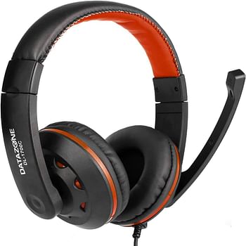 Edatalife Stereo Gaming Headset For Playstation 4, Pc, Xbox One, Noise Cancellation, Microphone, Bass Surround Sound With Soft Ear Protectors, Gaming Laptop (Orange) Dl-1700C.