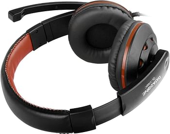 Edatalife Stereo Gaming Headset For Playstation 4, Pc, Xbox One, Noise Cancellation, Microphone, Bass Surround Sound With Soft Ear Protectors, Gaming Laptop (Orange) Dl-1700C.