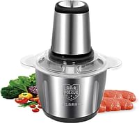 Food Chopper, 3L Stainless Steel Electric Meat Chopper With Bi-Level Blades, 2 Speed Levels, 250W Multi Food Chopper For Meat, Vegetables, Fruits And Nuts