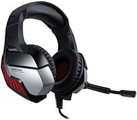 سماعات رأس سلكية للألعاب من اونيكوما K5 برو مع ميكروفون وضوء LED لأجهزة Xbox One وسماعات العاب احترافية (احمر)