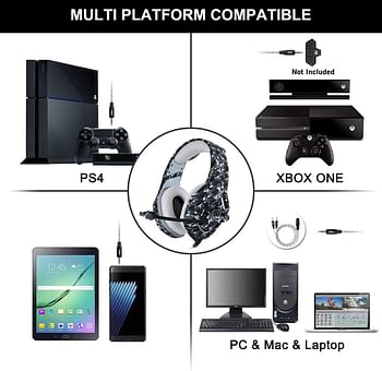 Gaming Headset with Microphone for PS4 PC Xbox One Stereo Over Ear Gamer Headphones with Mic Noise Cancelling for Laptop Mac Smart Phones Nintendo Switch Playstation 4 - Camo