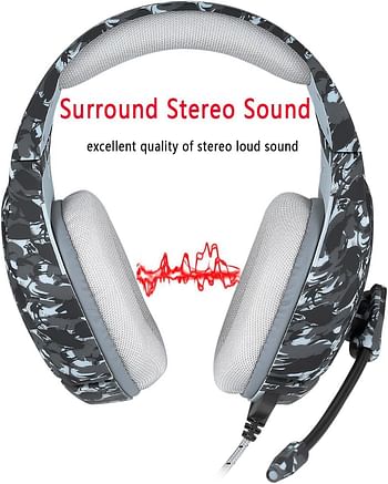 Gaming Headset with Microphone for PS4 PC Xbox One Stereo Over Ear Gamer Headphones with Mic Noise Cancelling for Laptop Mac Smart Phones Nintendo Switch Playstation 4 - Camo