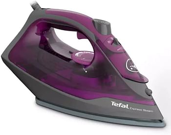 TEFAL FV2843M0 Steam Iron Express Steam Iron Steamer 2600 W 270 ml Anti-scale Ceramic Soleplate - Dark Purple