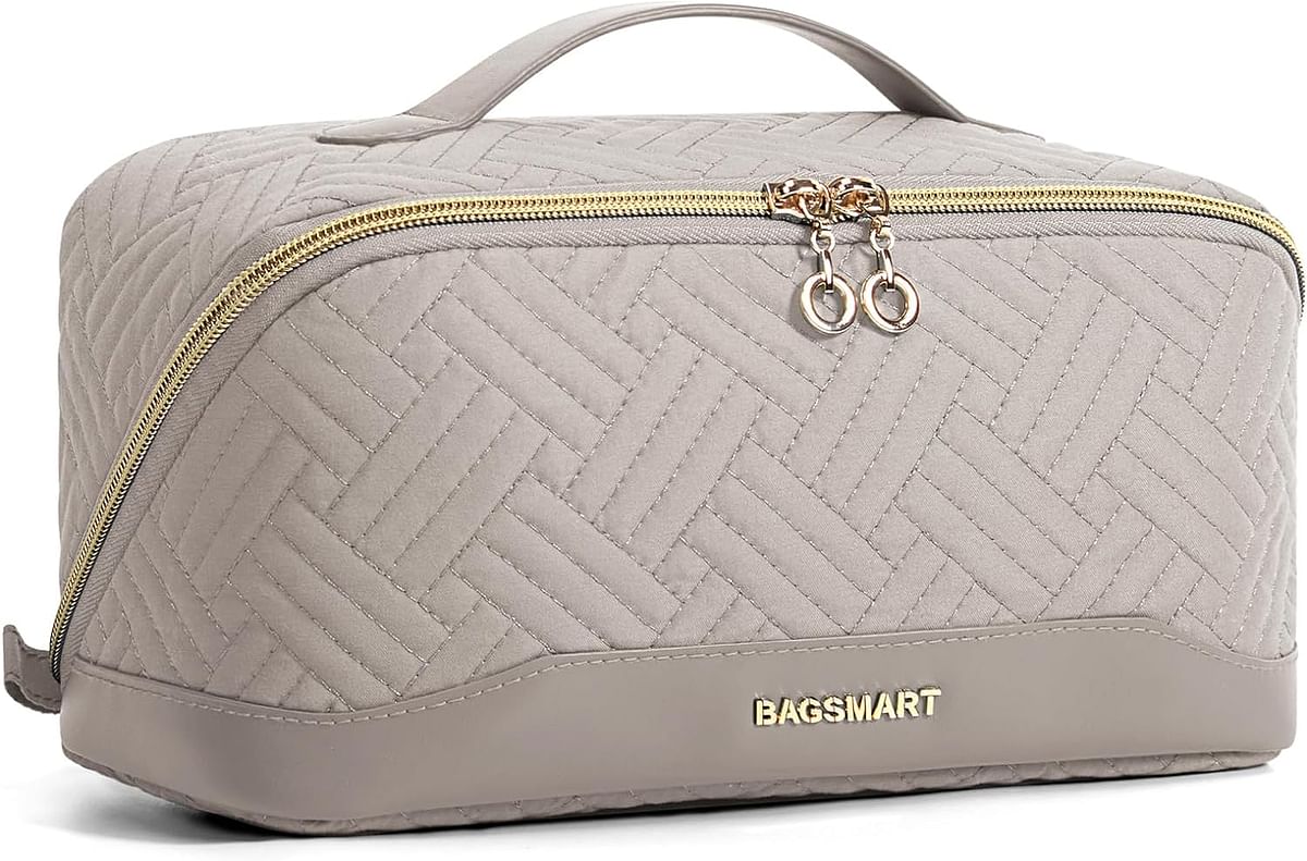 BAGSMART Makeup Bag, Cosmetic Bag - Tranquil Grey