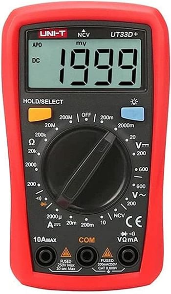 Uni-T Ut33D+ Digital Multimeter Auto Range Palm Size Ac Dc Voltmeter Ammeter Resistance Capacitance Tester