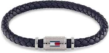 Tommy Hilfiger Bracelet Jewelry Men Stainless Steel and Leather - Navy