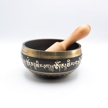 Authentic Himalayan Singing Bowl Single Set Vibrant Design Handcrafted in Nepal Includes Traditional Wooden Striker – Ideal for Healing, Mindfulness, Meditation, and Yoga 385 Grams - Blue