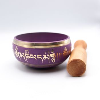 Authentic Himalayan Singing Bowl Single Set Vibrant Design Handcrafted in Nepal Includes Traditional Wooden Striker – Ideal for Healing, Mindfulness, Meditation, and Yoga 385 Grams - Blue