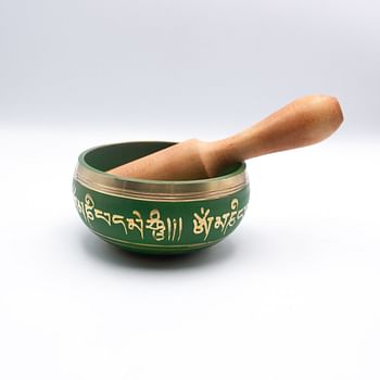 Authentic Himalayan Singing Bowl Single Set Vibrant Design Handcrafted in Nepal Includes Traditional Wooden Striker – Ideal for Healing, Mindfulness, Meditation, and Yoga 385 Grams - Blue