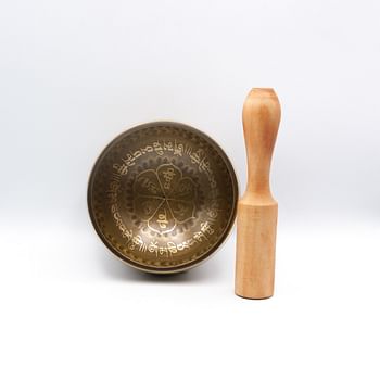 Authentic Himalayan Singing Bowl Single Set Vibrant Design Handcrafted in Nepal Small Includes Traditional Wooden Striker Ideal for Healing, Mindfulness, Meditation, and Yoga 191 Grams -Teal