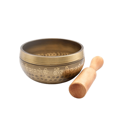 Authentic Himalayan Singing Bowl Single Set Handcrafted in Nepal Includes Traditional Wooden Striker Ideal for Healing, Mindfulness, Meditation, and Yoga 326 Grams - Bronze