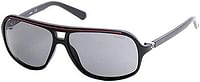 Guess Men's Aviator Matte Full Rim Polarized Sunglasses - GU6877 02D -64 -13 -140 - Black/Grey