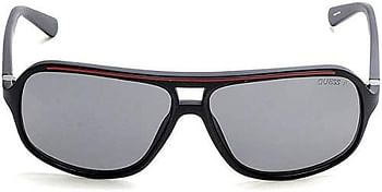 Guess Men's Aviator Matte Full Rim Polarized Sunglasses - GU6877 02D -64 -13 -140 - Black/Grey