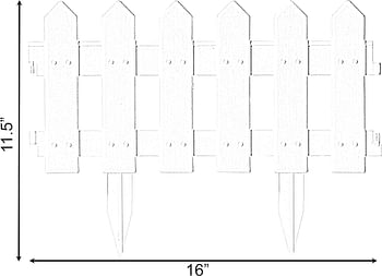 Gardenised QI004109.6 Decorative Garden Ornamental Edging Border Lawn Picket Fence Landscape Path Panels, Pack of 6, White