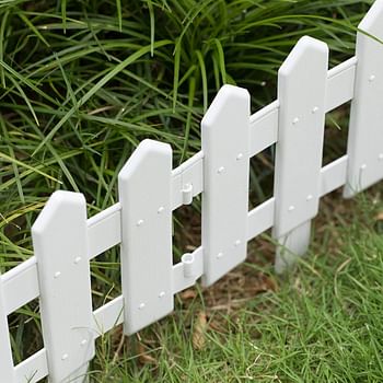 Gardenised QI004109.6 Decorative Garden Ornamental Edging Border Lawn Picket Fence Landscape Path Panels, Pack of 6, White