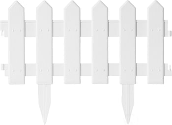 Gardenised QI004109.6 Decorative Garden Ornamental Edging Border Lawn Picket Fence Landscape Path Panels, Pack of 6, White