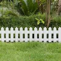 Gardenised QI004109.6 Decorative Garden Ornamental Edging Border Lawn Picket Fence Landscape Path Panels, Pack of 6, White