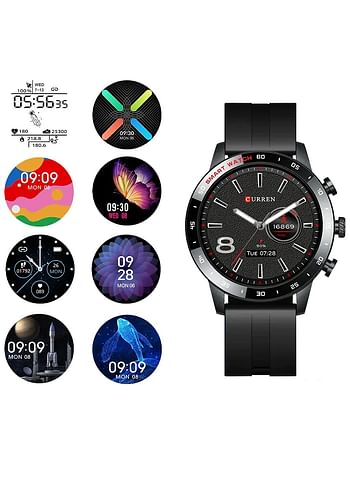 CURREN 6001 Intelligent full touch screen waterproof smart watch For Men's & Women's - Black