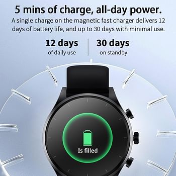 Black Shark S1 Classic Smartwatch 1.43 AMOLED 12 Days Battery Life Game Health Monitoring NFC Magnetic Charging Fully Washable Black