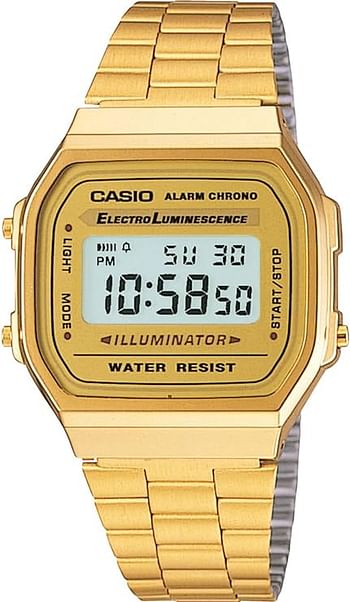 Casio Men's Casual Digital Stainless Steel Watch - A168WG-9E