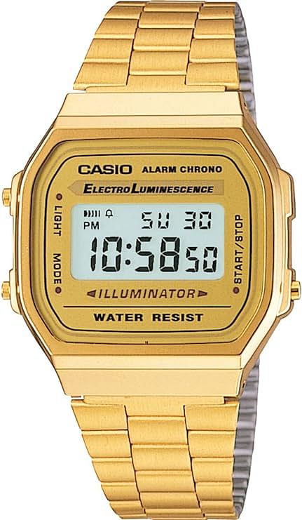 Casio Men's Casual Digital Stainless Steel Watch - A168WG-9E