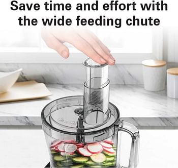 Hamilton Beach Food Processor 1000W 3.5L bowl and 11 attachments blender citrus juicer grinder mill chopper and more to knead dough emulsify French fry slice and grate FP1012-ME