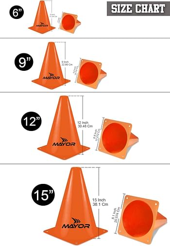 Mayor Space Marker Cone - Pack Of 6