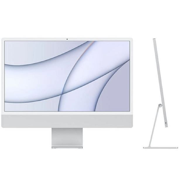 Apple iMac 2021 24 Inch M1 Chip With 8 Core CPU and 8 Core GPU 8GB RAM 256GB SSD - Silver