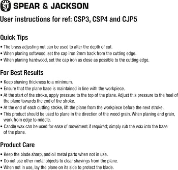 Spear & Jackson CSP4 No. 4 Smoothing Plane