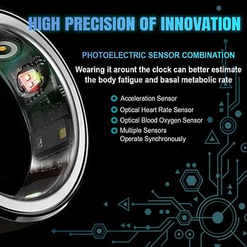 SKY LAND Smart Fitness Ring a lightweight Sleep Health Monitor Ring with Sleep Quality Detection 24/7 | Waterproof 5ATM -EM-217-20