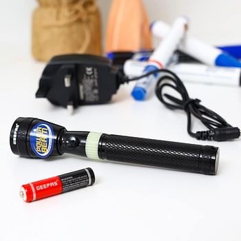 Geepas Gfl51028 Rechargeable Led Flashlight - Black