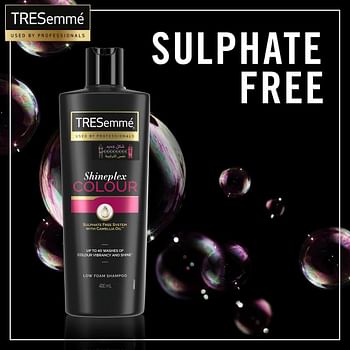 TRESEMMÉ Shineplex Colour Shampoo for vibrant hair, with Camellia Oil, Professional Sulphate-free 400ml