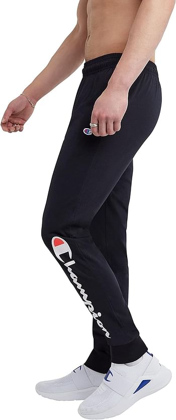 Champion mens Classic Jersey Sweatpants XL - Navy Script