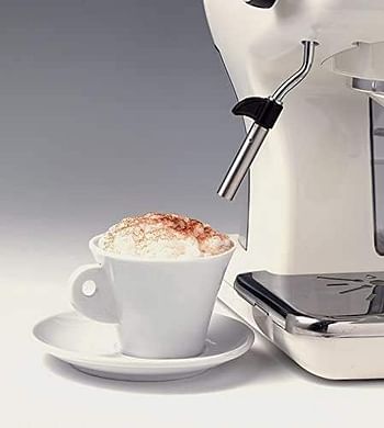Ariete 1389/15 Retro Style Espresso Machine and Built-in Milk Frother, Barista Coffee Maker Perfect for Americanos, Lattes and Cappuccinos, Filter Holder for Powder or Pods, Blue