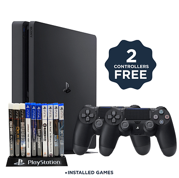 Sony PlayStation 4 Slim 500GB + 2 controllers FREE, Offline Software + pre-installed games