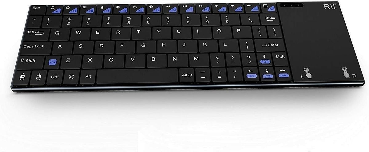 Rii K12+ Mini Wireless Keyboard with Touchpad Mouse, Stainless Steel Portable Wireless Keyboard