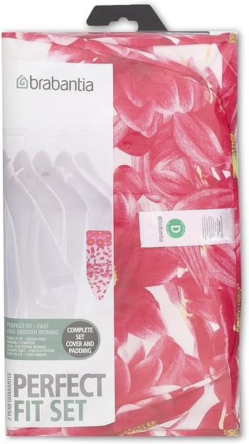 Brabantia 264801 Bright Assorted Colours Ironing Board Cover with 4 mm Foam, L 135 x W 45 cm, Size D