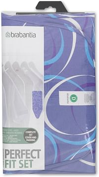 Brabantia 264801 Bright Assorted Colours Ironing Board Cover with 4 mm Foam, L 135 x W 45 cm, Size D