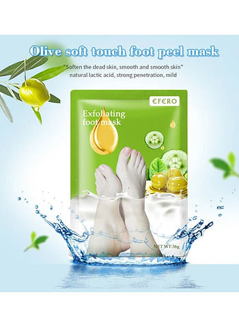 Foot Peeling and Exfoliating Mask, Dead Skin Removing Sock - Olive