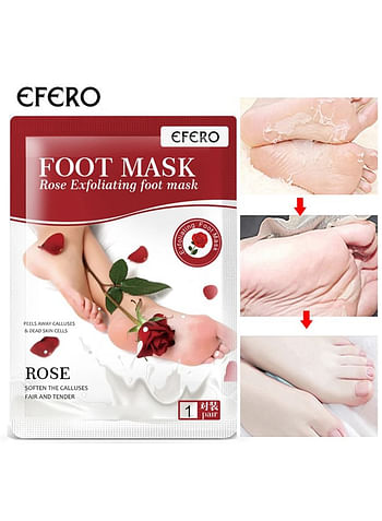 Foot Peeling and Exfoliating Mask, Dead Skin Removing Sock - Rose