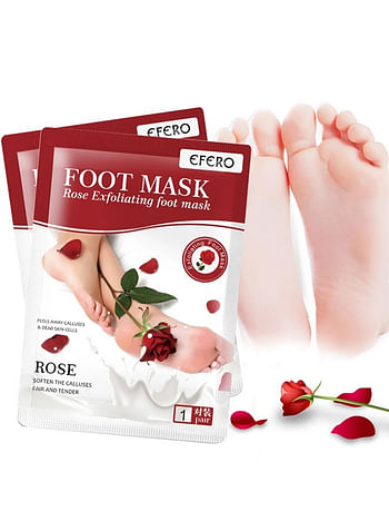 Foot Peeling and Exfoliating Mask, Dead Skin Removing Sock - Rose